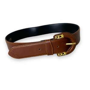 Y2K Coquette Boho Brown Genuine Leather Belt Size In the Picture